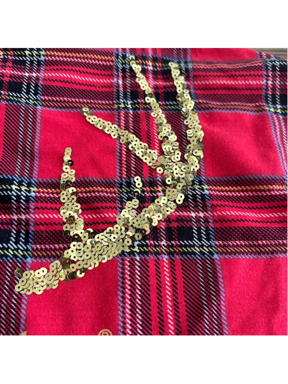 Womens Simply Southern Red Plaid Gray 1/4 Zip Thin Sweatshirt XXL Sequin Antlers - Picture 9 of 12